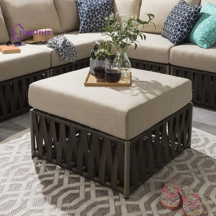 Ezequiel Outdoor Sofa Set 3 Seater and 1 Ottoman Set (Brown) - Sofa Sets