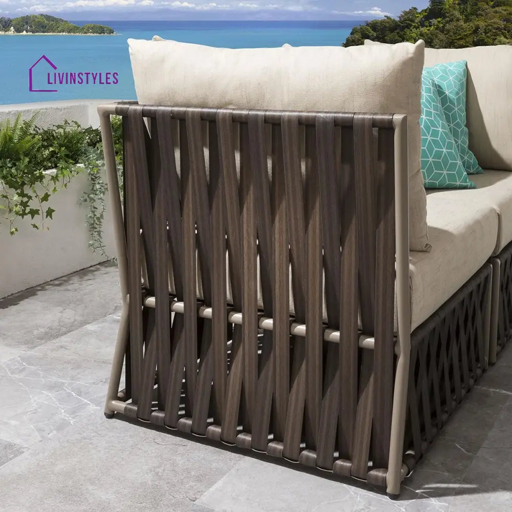 Ezequiel Outdoor Sofa Set 3 Seater and 1 Ottoman Set (Brown) - Sofa Sets