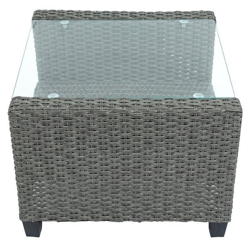 Vicy Outdoor Patio Seating Set 2 Chairs and 1 Table Set (Grey)