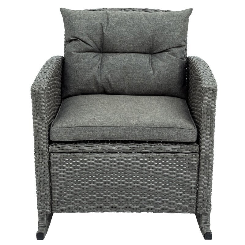 Vicy Outdoor Patio Seating Set 2 Chairs and 1 Table Set (Grey)