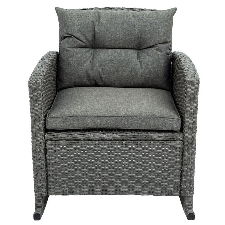 Vicy Outdoor Patio Seating Set 2 Chairs and 1 Table Set (Grey)