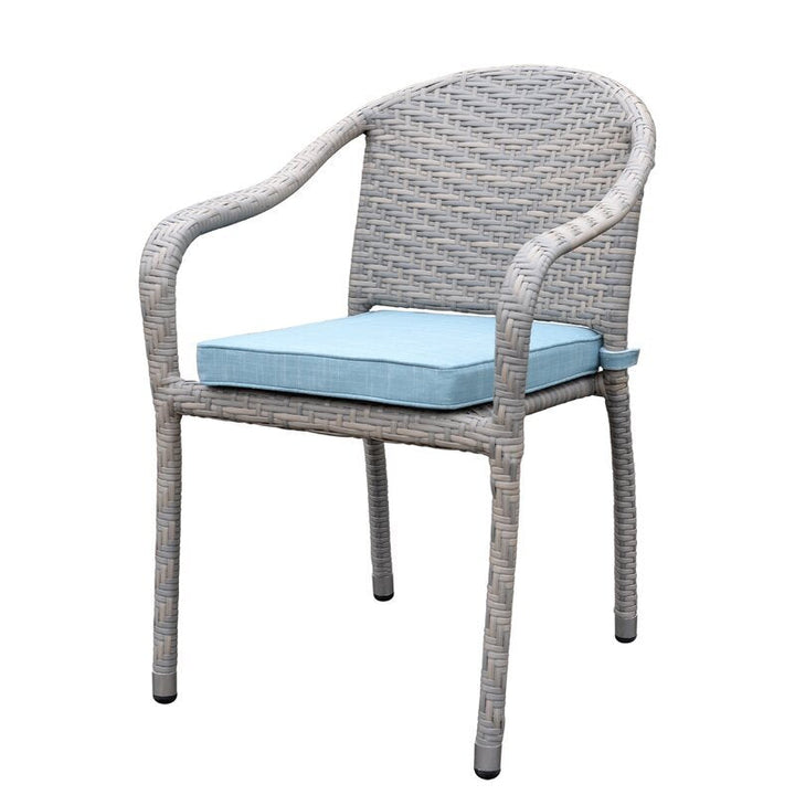 Toshi Outdoor Patio Seating Set 2 Chairs and 1 Table Set (Grey)