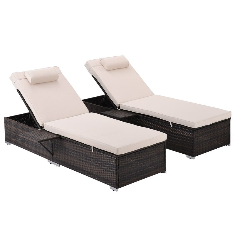 Drift Outdoor Swimming Poolside Lounger Set of 2  (Brown)