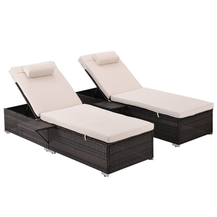 Drift Outdoor Swimming Poolside Lounger Set of 2  (Brown)