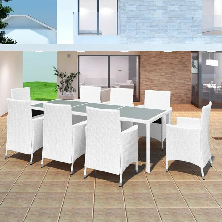 Rinaldo Outdoor Patio Dining Set 8 Chairs and 1 Table (White)