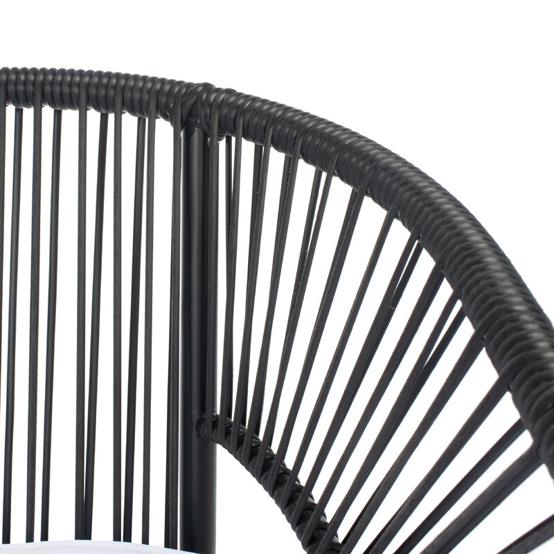 Amedea Outdoor Sofa Set 2 Seater , 2 Single seater and 1 Center Table (Black + White)