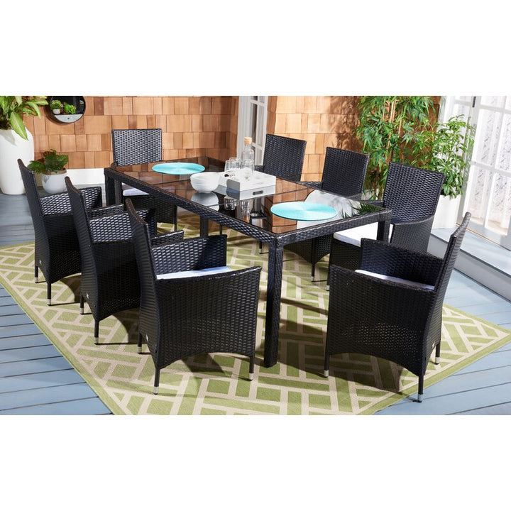 Filiberto Outdoor Patio Dining Set 8 Chairs and 1 Table (Black)