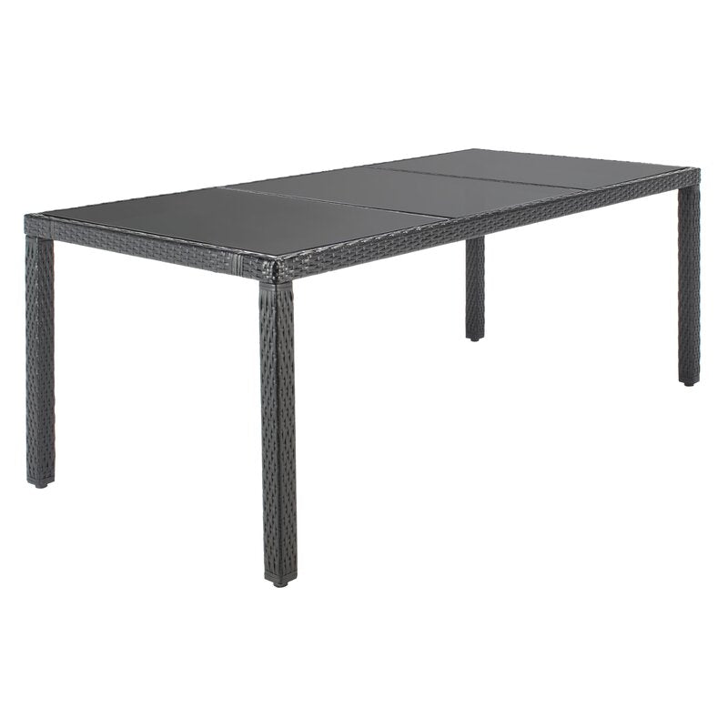 Filiberto Outdoor Patio Dining Set 8 Chairs and 1 Table (Black)