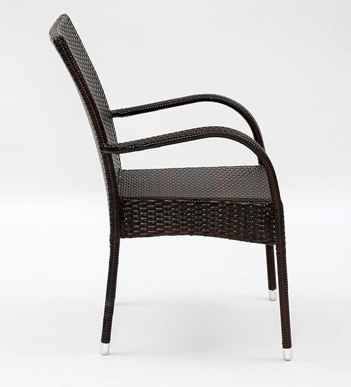 Jank Outdoor Patio Seating Set 4 Chairs and 1 Table Set (Dark Brown)