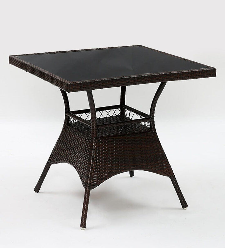 Anj Outdoor Patio Seating Set 4 Chairs and 1 Table Set (Dark Brown)