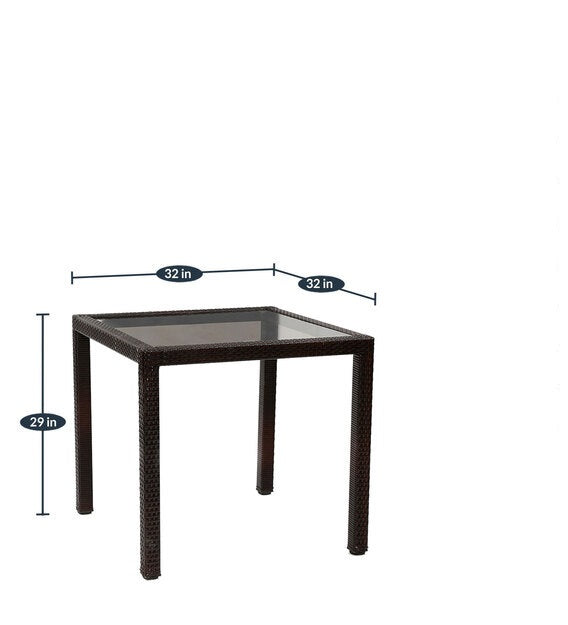 Jank Outdoor Patio Seating Set 4 Chairs and 1 Table Set (Dark Brown)