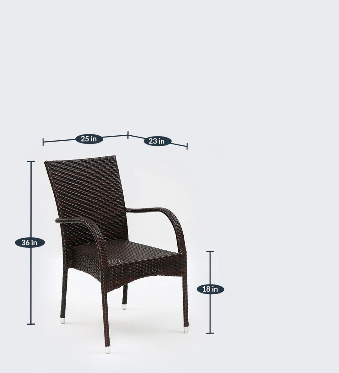 Jank Outdoor Patio Seating Set 4 Chairs and 1 Table Set (Dark Brown)