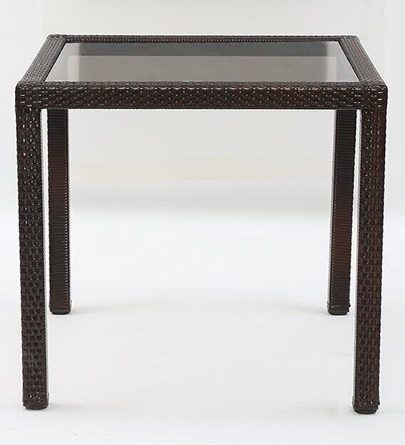 Jank Outdoor Patio Seating Set 4 Chairs and 1 Table Set (Dark Brown)