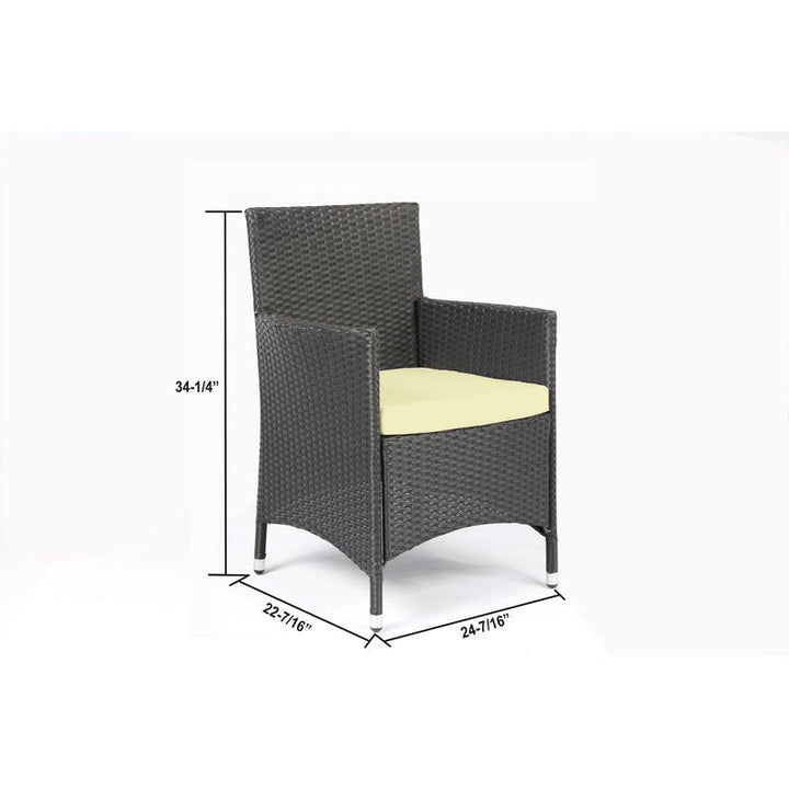 Lombardo Outdoor Patio Dining Set 6 Chairs and 1 Table (Black)