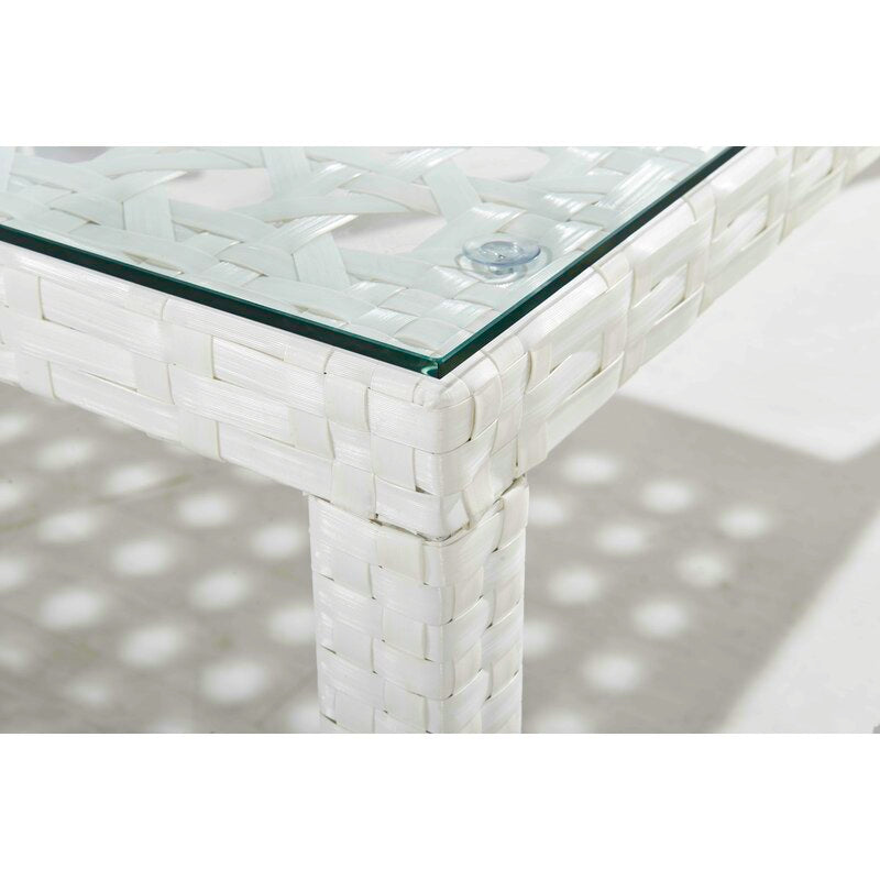 Germano Outdoor Patio Dining Set 6 Chairs and 1 Table (White)