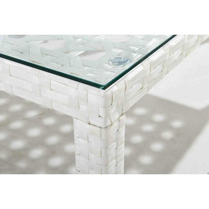 Germano Outdoor Patio Dining Set 6 Chairs and 1 Table (White)