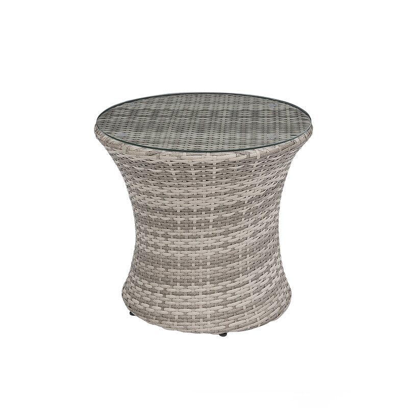 Tisca Outdoor Patio Seating Set 2 Chairs and 1 Table Set (Seashell)