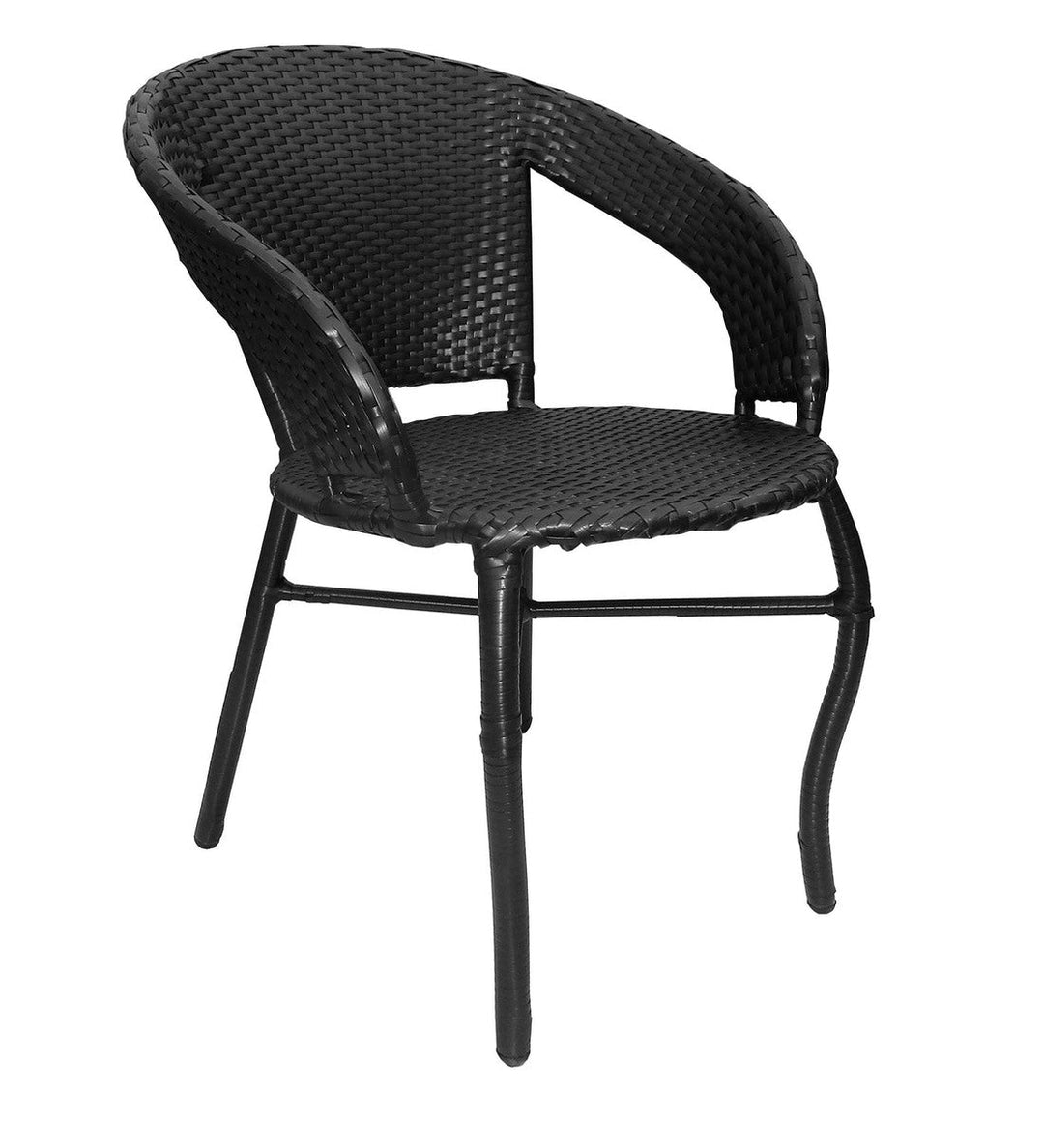 Labon Outdoor Patio Seating Set 4 Chairs and 1 Table Set (Black)