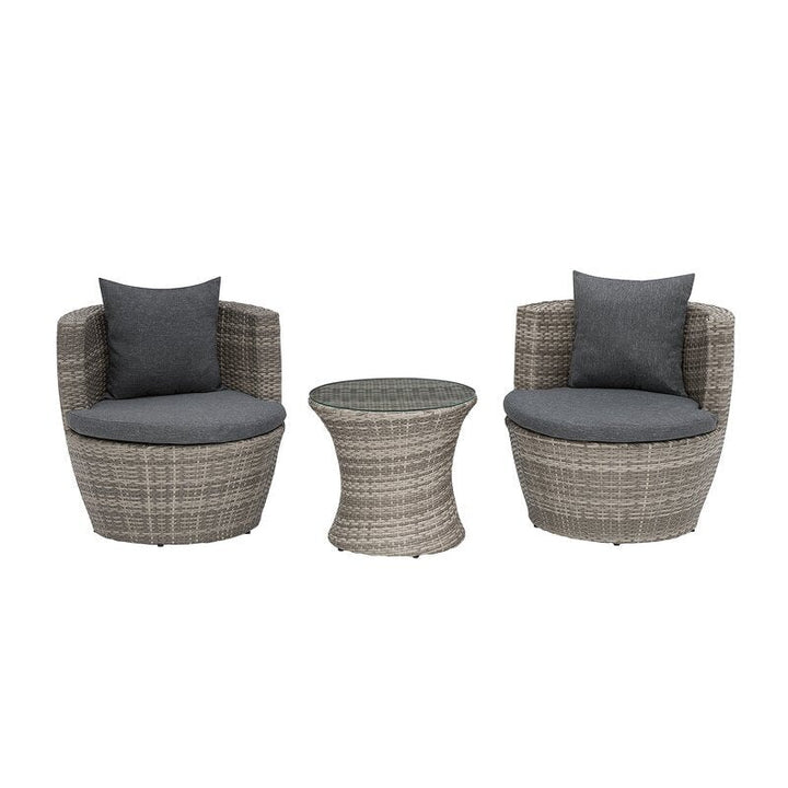 Tisca Outdoor Patio Seating Set 2 Chairs and 1 Table Set (Seashell)