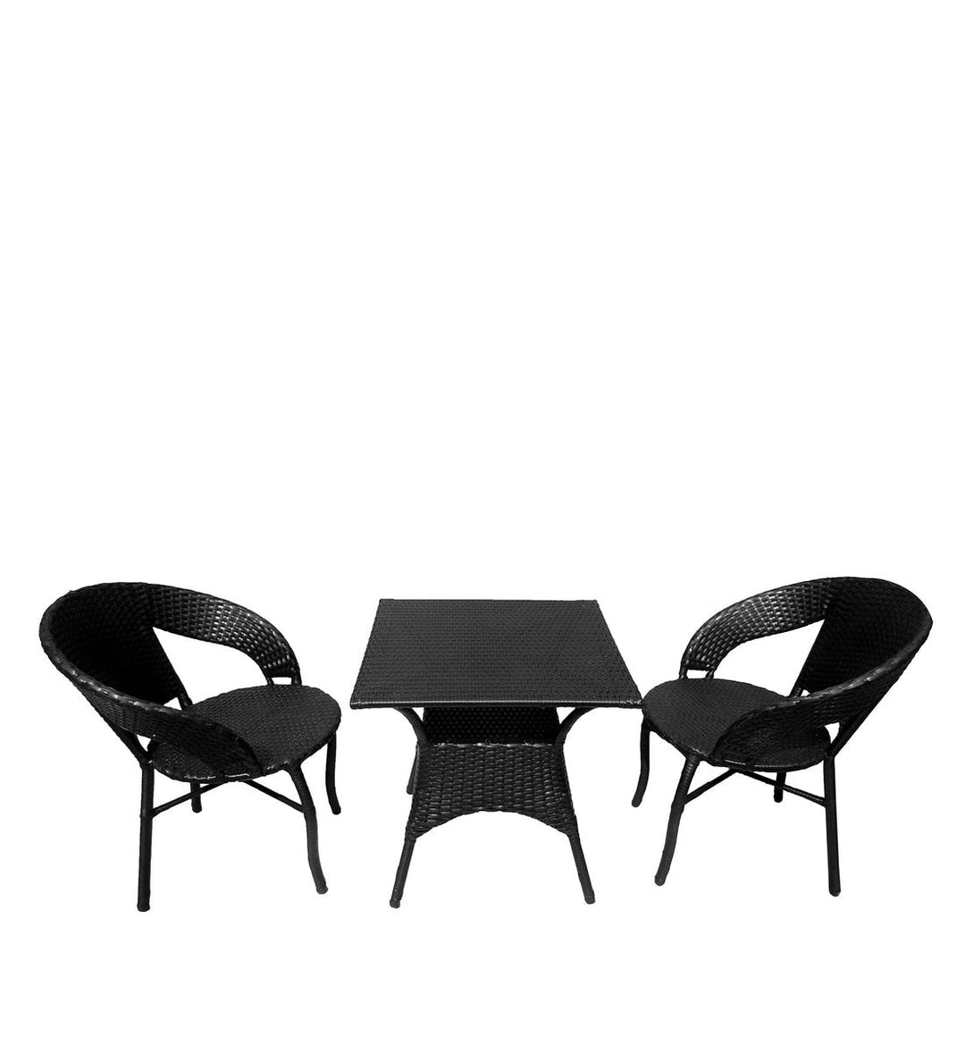 Trudy Outdoor Patio Seating Set 2 Chairs and 1 Table Set (Black)