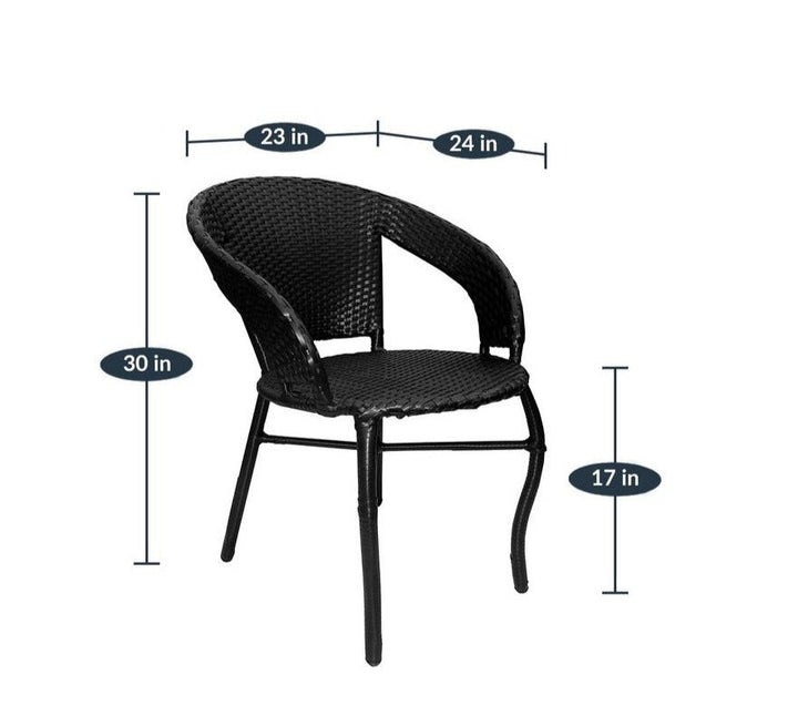 Trudy Outdoor Patio Seating Set 2 Chairs and 1 Table Set (Black)