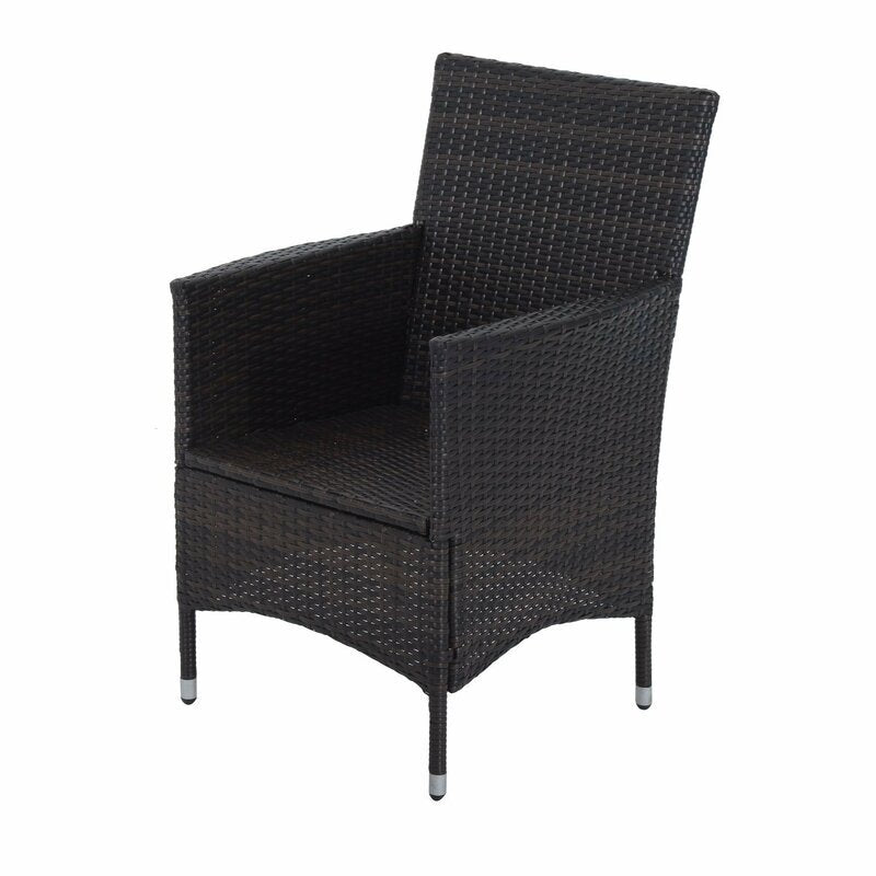 Bea Outdoor Patio Seating Set 2 Chairs and 1 Table Set (Black)