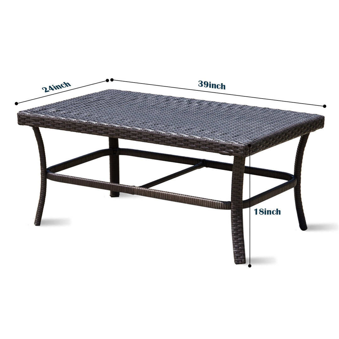 Alfonsiee Outdoor Sofa Set 2 Seater , 2 Single seater and 1 Center Table (Brown + Cream)