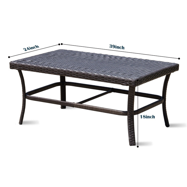 Alfonsiee Outdoor Sofa Set 2 Seater , 2 Single seater and 1 Center Table (Brown + Cream)