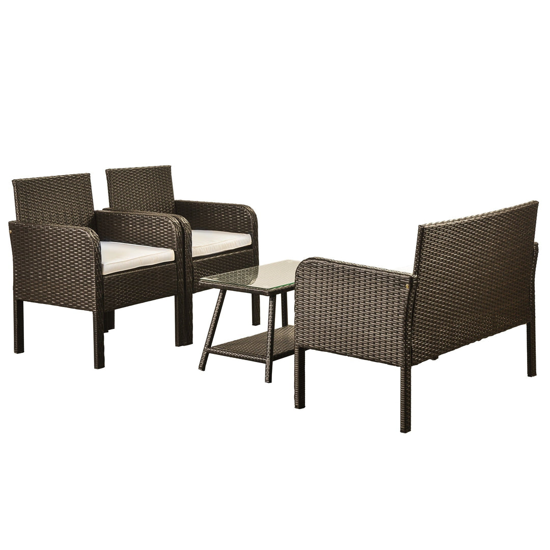 Proulx Outdoor Sofa Set 2 Seater, 2 Single seater and 1 Center Table (Brown)