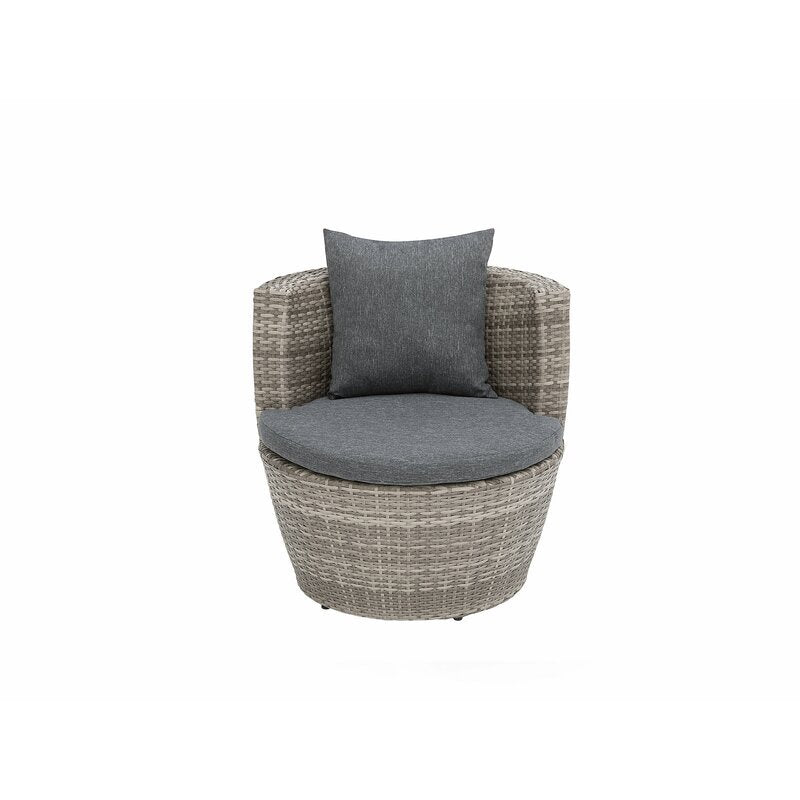 Tisca Outdoor Patio Seating Set 2 Chairs and 1 Table Set (Seashell)