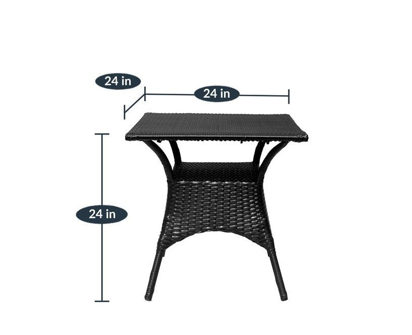 Labon Outdoor Patio Seating Set 4 Chairs and 1 Table Set (Black)