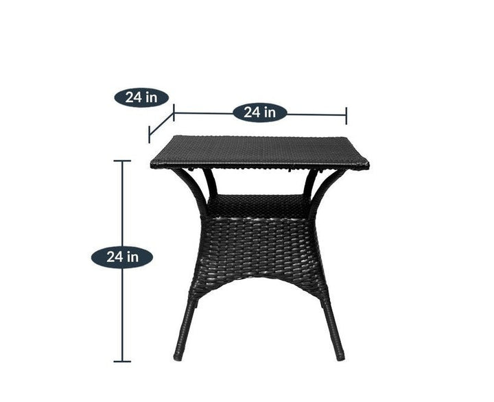 Labon Outdoor Patio Seating Set 4 Chairs and 1 Table Set (Black)