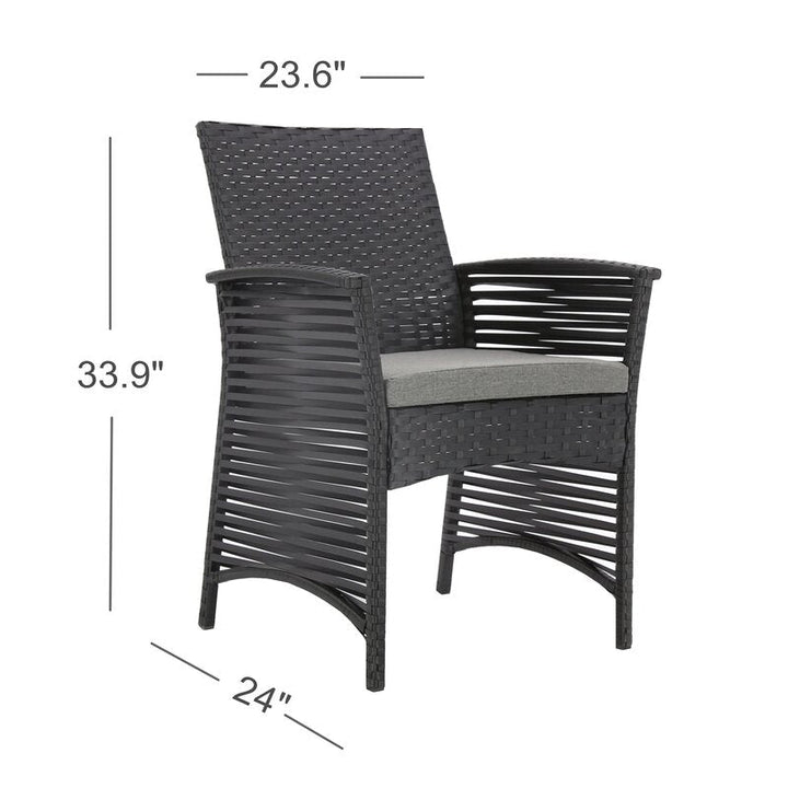 Palermo Outdoor Patio Dining Set 6 Chairs and 1 Table (Black)