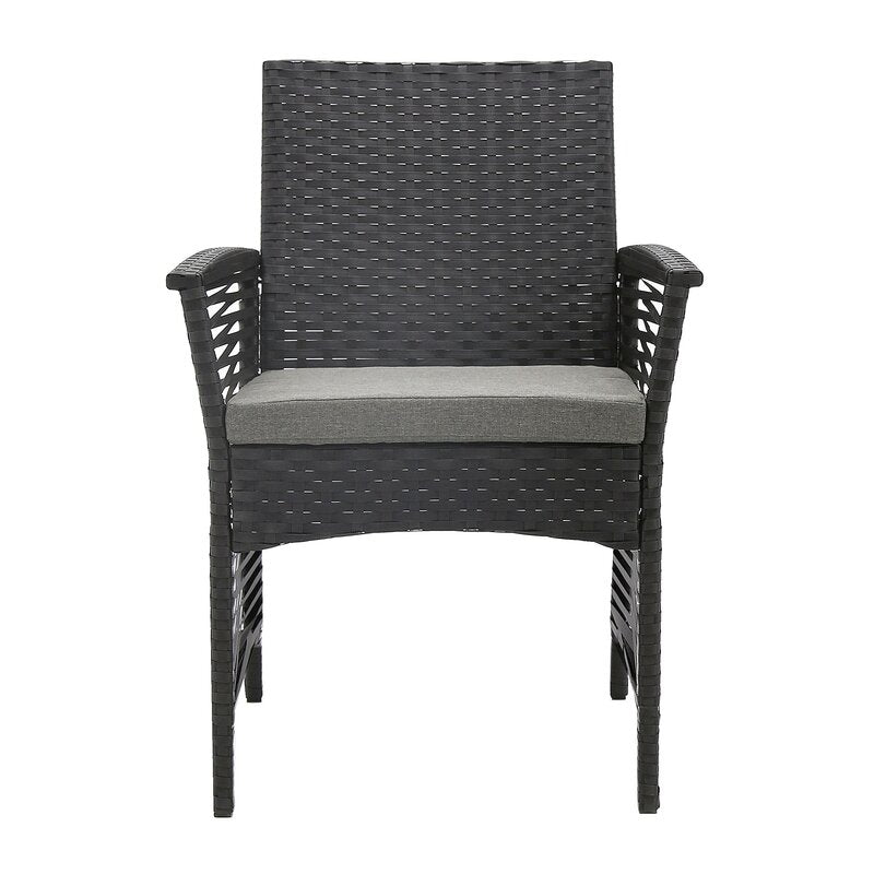 Palermo Outdoor Patio Dining Set 6 Chairs and 1 Table (Black)