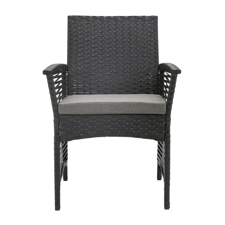 Palermo Outdoor Patio Dining Set 6 Chairs and 1 Table (Black)