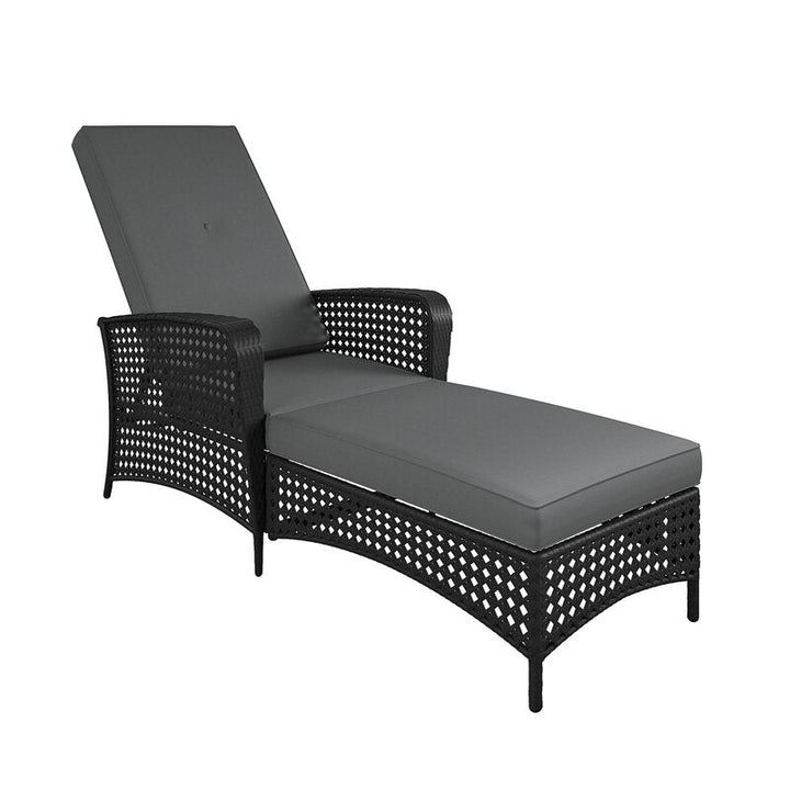 Atto Outdoor Swimming Poolside Lounger (Black)