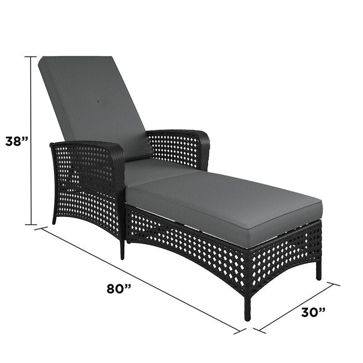 Atto Outdoor Swimming Poolside Lounger (Black)