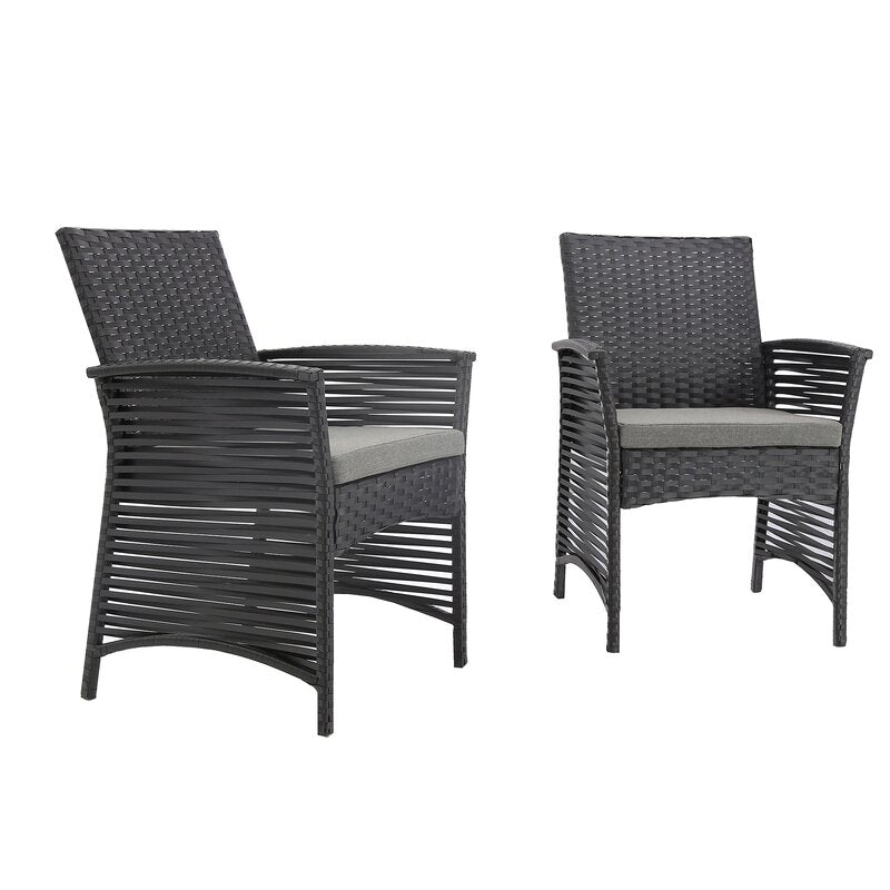 Palermo Outdoor Patio Dining Set 6 Chairs and 1 Table (Black)