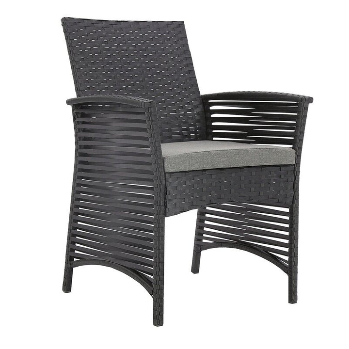 Palermo Outdoor Patio Dining Set 6 Chairs and 1 Table (Black)