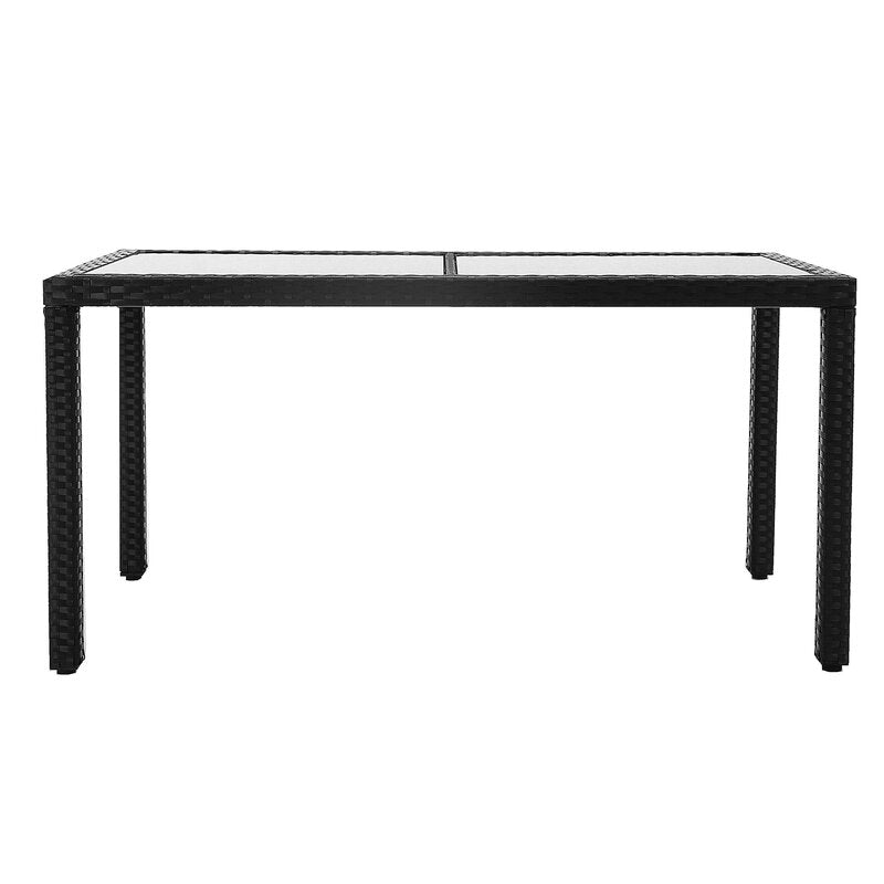 Palermo Outdoor Patio Dining Set 6 Chairs and 1 Table (Black)