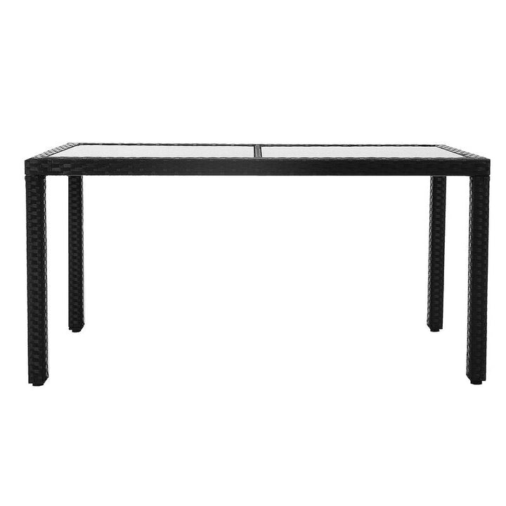 Palermo Outdoor Patio Dining Set 6 Chairs and 1 Table (Black)