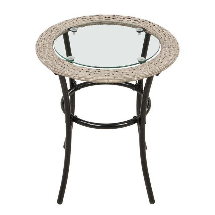 Chou OUTDOOR PATIO SEATING SET 2 CHAIRS 2 OTTOMAN AND TABLE SET (BROWN)