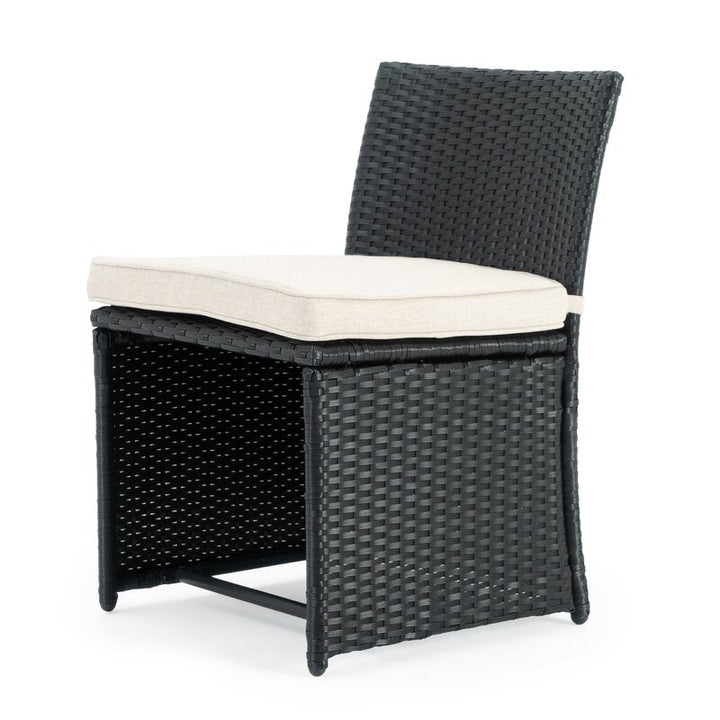 Pru Outdoor Patio Seating Set 2 Chairs and 1 Table Set (Black)