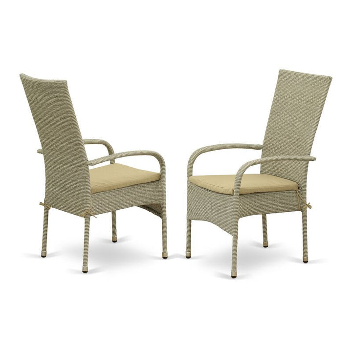 Alessandro Outdoor Patio Dining Set 4 Chairs and 1 Table (Cream)