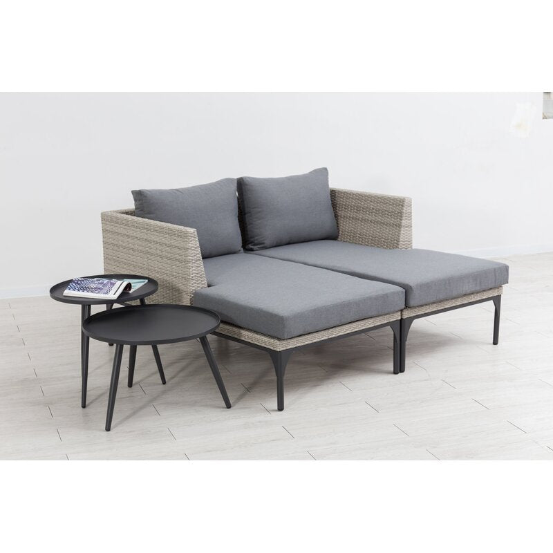 Flax Outdoor Swimming Poolside Lounger Set of 2  (Seashell)