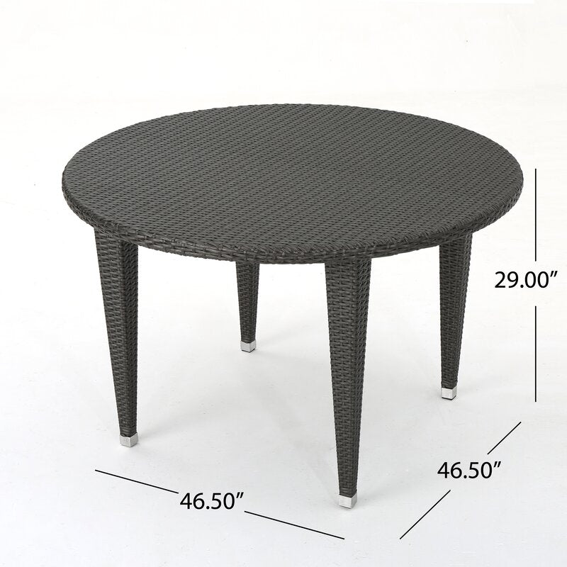 Gelli Outdoor Garden Patio Dining Set 4 Chairs and 1 Table (Gray)