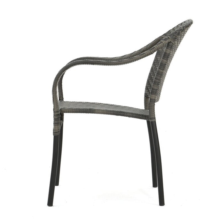 Gelli Outdoor Garden Patio Dining Set 4 Chairs and 1 Table (Gray)