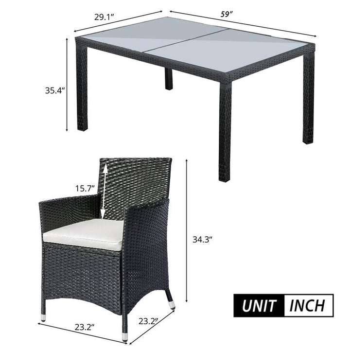 Orso Outdoor Patio Dining Set 6 Chairs and 1 Table (Black)