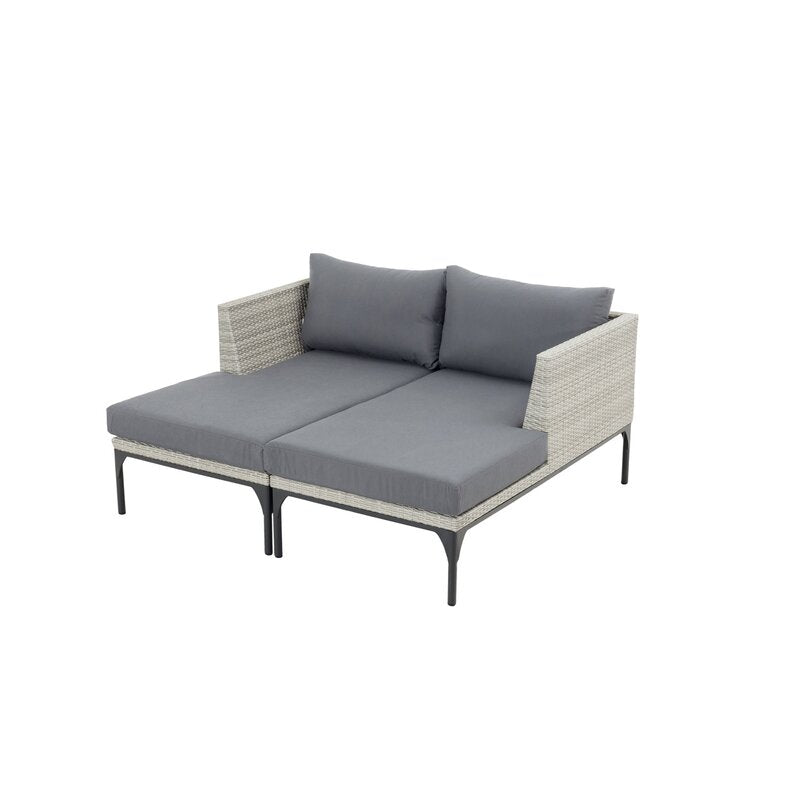 Flax Outdoor Swimming Poolside Lounger Set of 2  (Seashell)