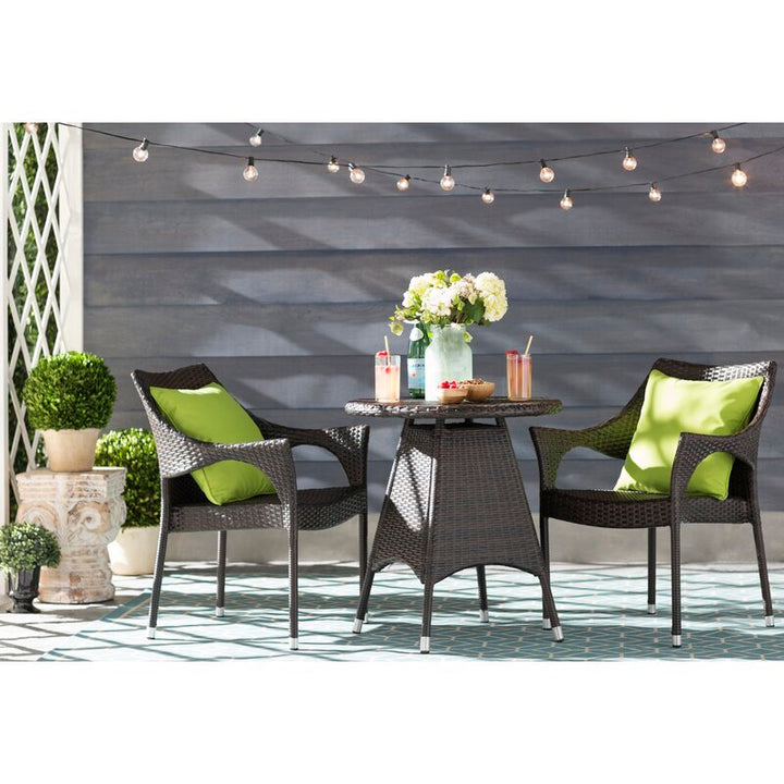 Misha Outdoor Patio Seating Set 2 Chairs and 1 Table Set (Dark Brown)